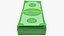 Stack of Cartoon Money Bills V2 3D