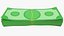 Stack of Cartoon Money Bills V2 3D