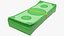 Stack of Cartoon Money Bills V2 3D
