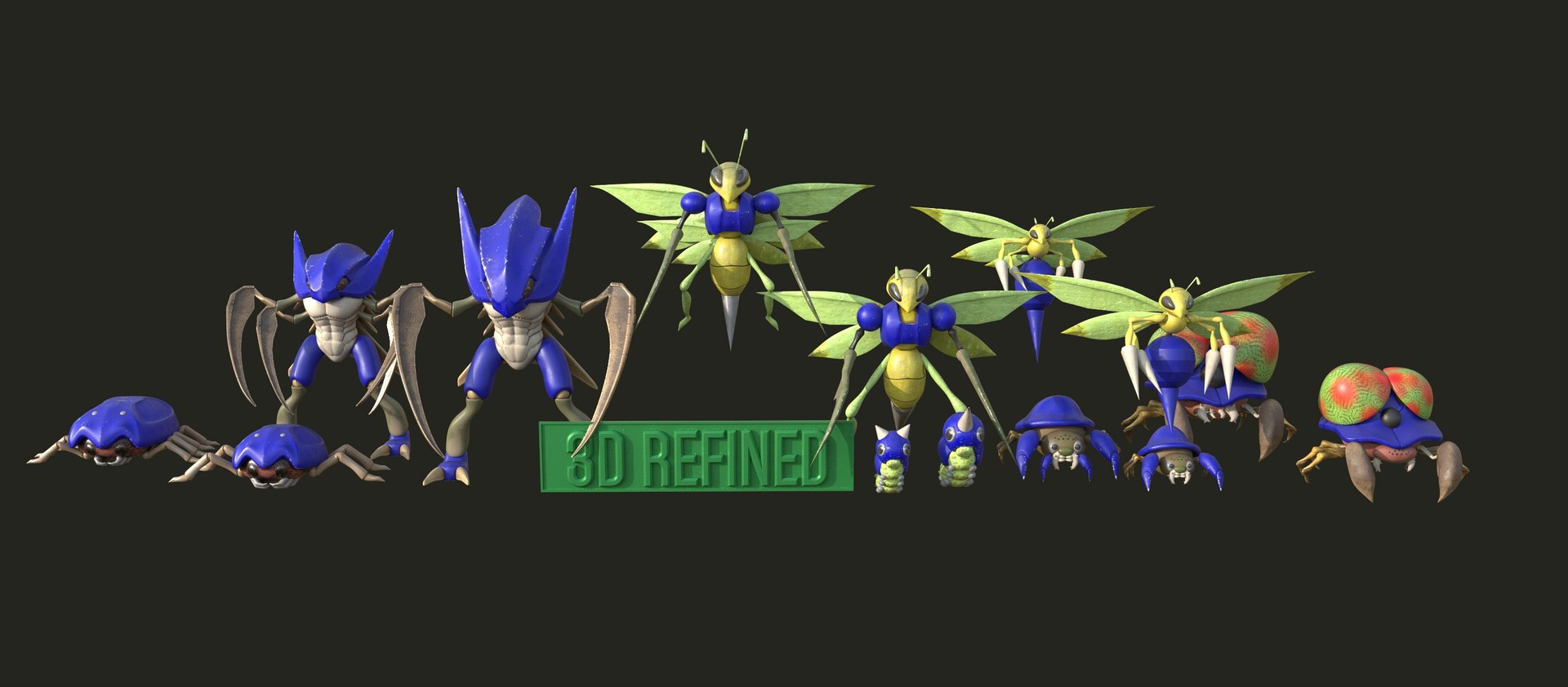 3D Creature Monster Bundles- Insects- Evolution Variety Pack Model ...