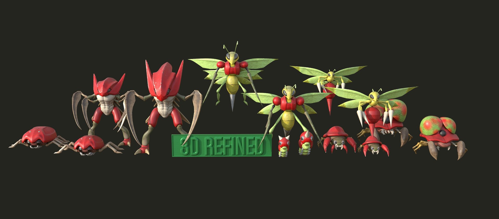 3D Creature Monster Bundles- Insects- Evolution Variety Pack Model ...