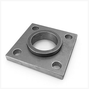 3D Square Flange Metal Armor PBR model