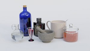 Bottles set 3D model