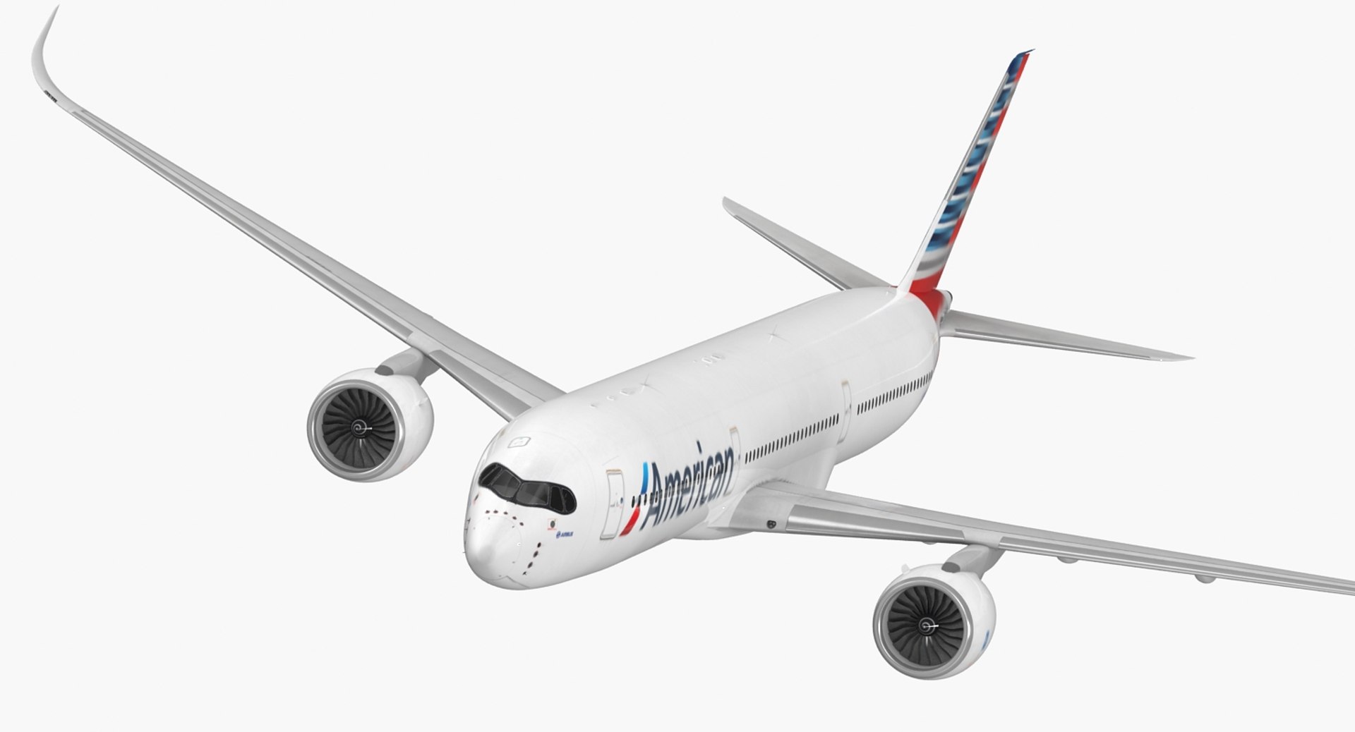 Airbus A350-1000 American Airlines Rigged 3D Model 3D model preview