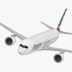 Airbus A350-1000 American Airlines Rigged 3D Model