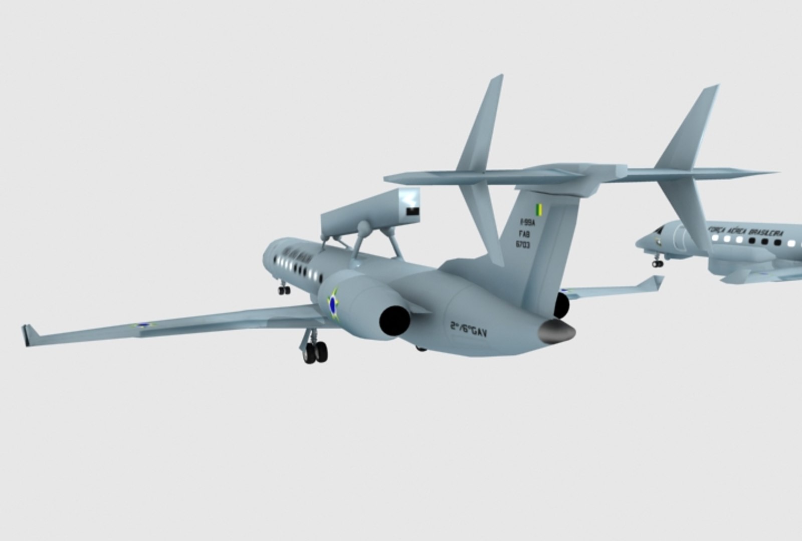 3d Model Embraer Erj-145 R99a R99b
