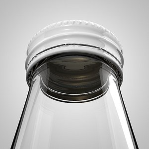 Glass bottle with screw cap and threaded top