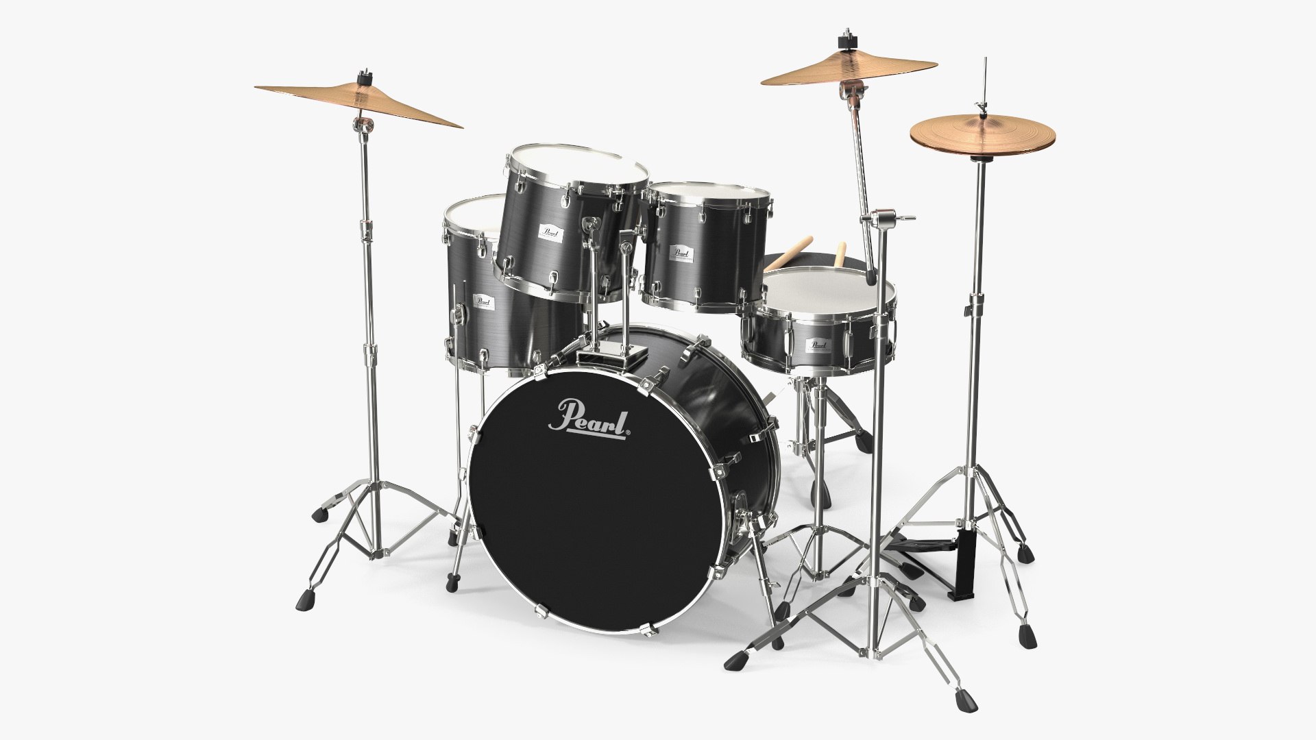 Pearl Roadshow Drum Set 3D model preview