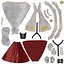 Medieval Royal Quin Dress Outfit With and Without Cape