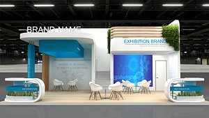 3D model exhibition booth stall-454
