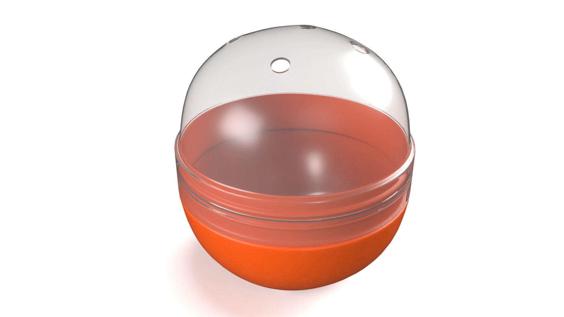 Toy Capsule with Clear Lid Orange 3D model preview