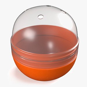 3D model Toy Capsule with Clear Lid Orange