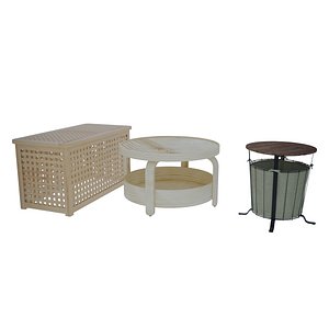 Set of IKEA coffee tables 3D model