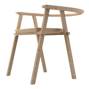 3D Oak Minimalistic Dinner Chair model
