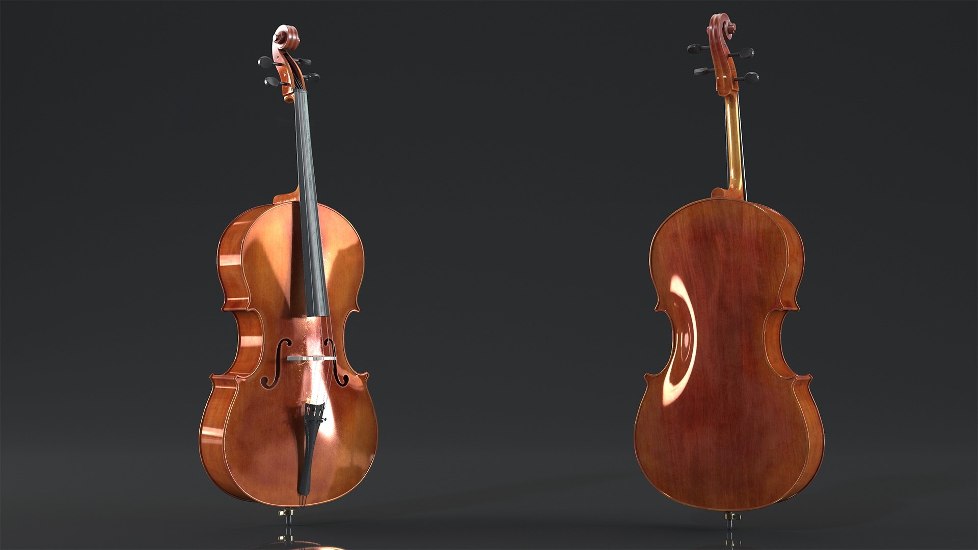 Classic Cello Instrument 3D model preview