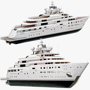 Luxury Superyacht PBR 3D model