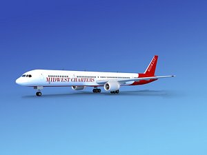 3d model airline boeing 757 757-300