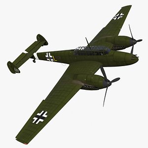 Messerschmitt Bf 110 or Me 110 WWII German Heavy Fighter Rigged