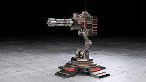 Automatic turret installation Low-poly 3D model 3D