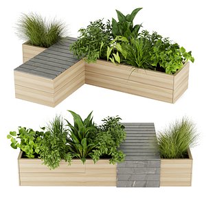 Collection plant vol 350 - bench - leaf - grass - pothos - 3dsmax - cinema 4d
