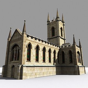 medieval parish church gothic 3d model