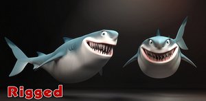 -cartoon shark rigging animation 3D