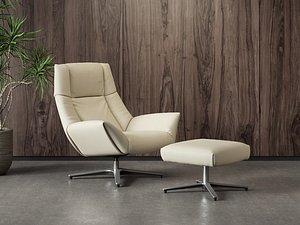 DS-149 11 Swivel Chair and DS-149 05 Footstool 3D model