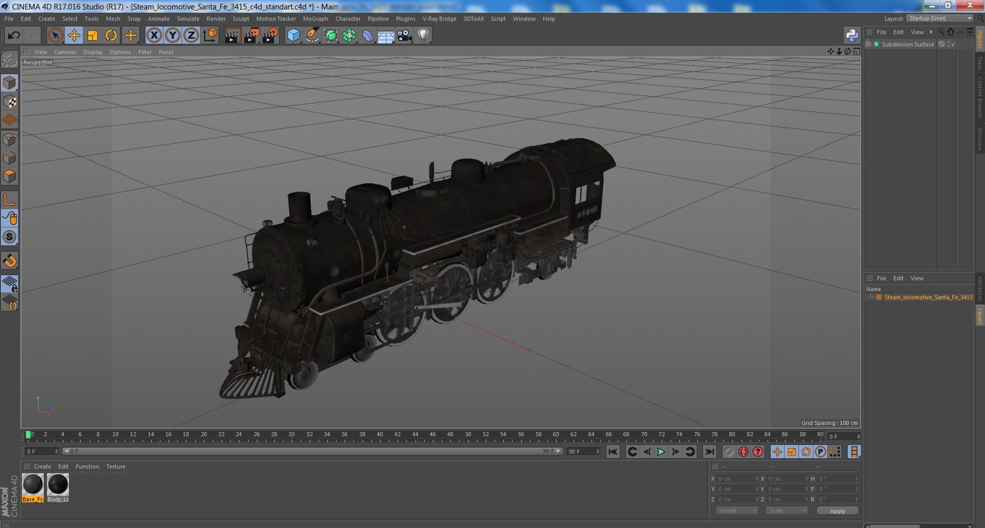 Steam Locomotive Santa Fe 3415 3D Model - TurboSquid 2205561