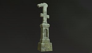 3d model stone cross shrines -
