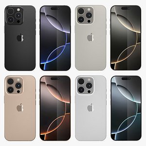 3D All the colors of the Apple iPhone 16 Pro