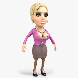 3D cartoon busty character