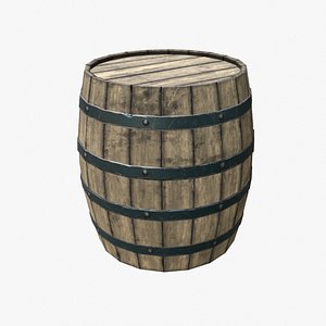 Wooden barrel 3D model