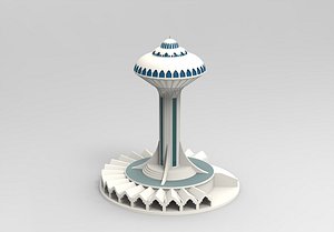 Khobar Water Tower  3D Model  Al Khobar Saudi Arabia 3D model