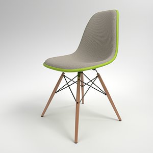 interior vitra eames plastic chair 3D