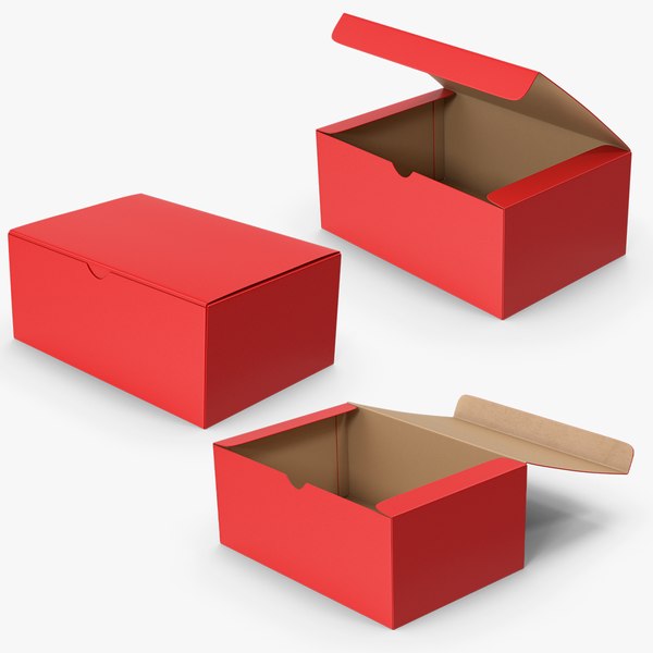 modelo 3d Red Box Packages - TurboSquid 1910607