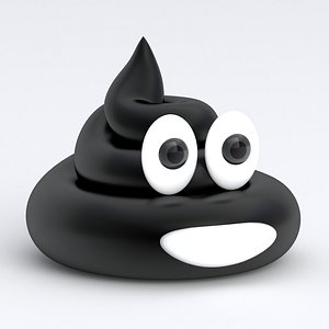 3D The Smiling Poop black
