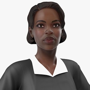 dark skin judge woman rigged 3D