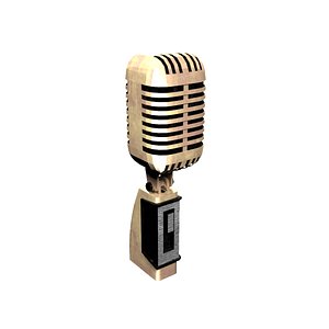 3D lowpoly Retrostyle Microphone 1