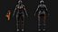 Ski fi girl Low-poly 3D model