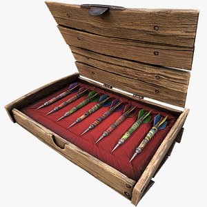 Medieval Wooden Darts box Dart Set