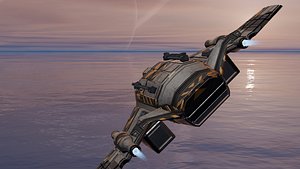 A transporter spaceship