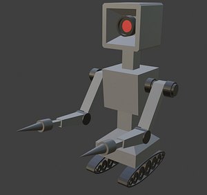 Robot Drill Hands Low Poly
