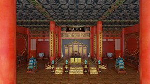 3D model chinese palace interior