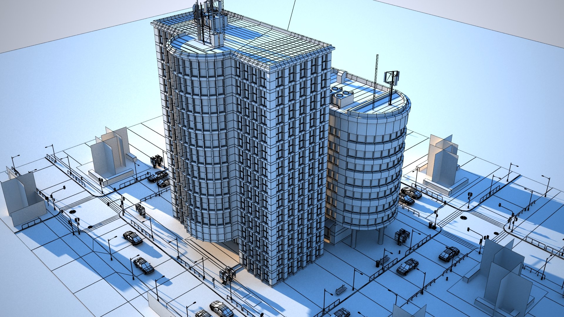 3d Max Urban Block Buildings