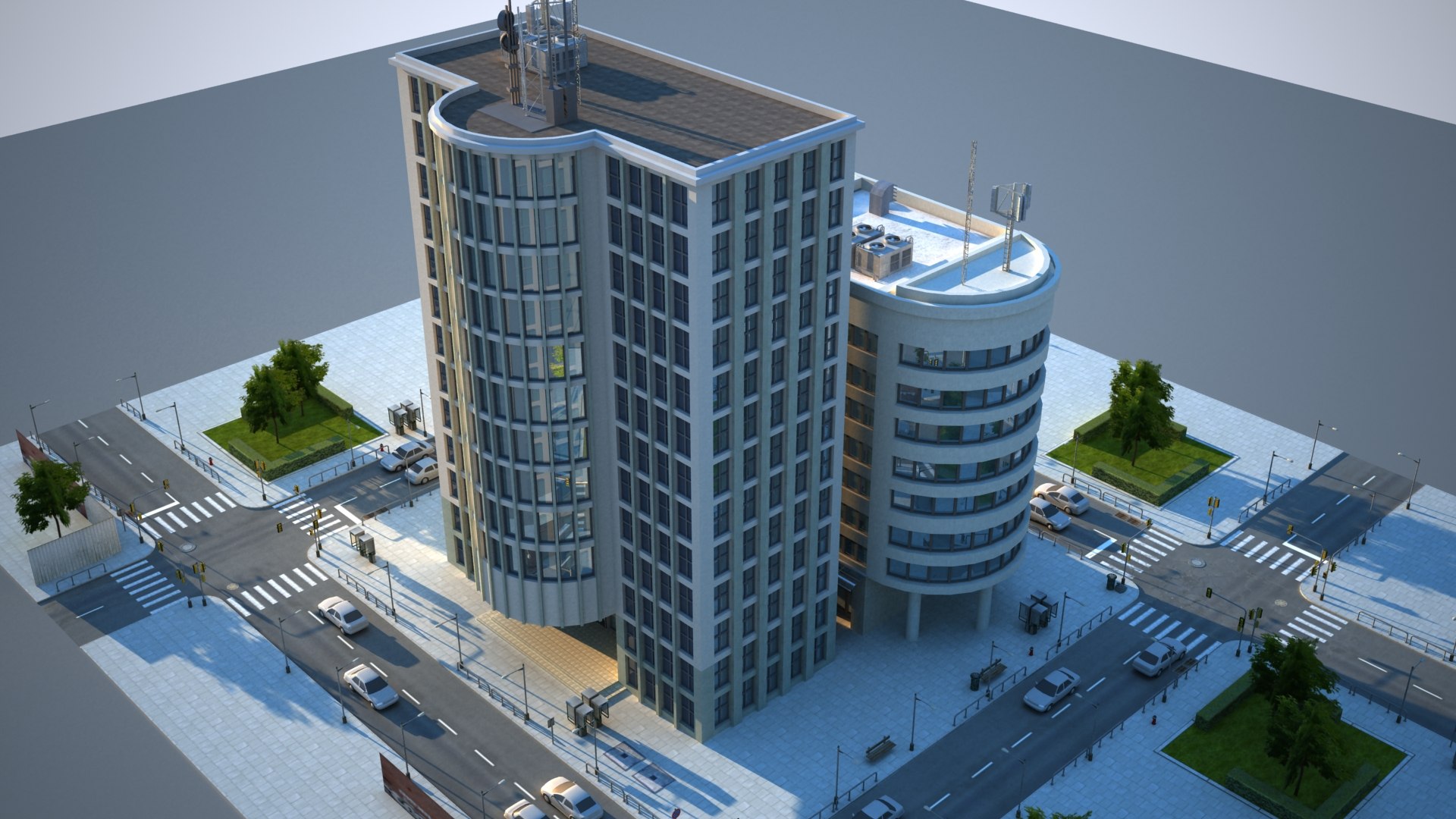 3d Max Urban Block Buildings