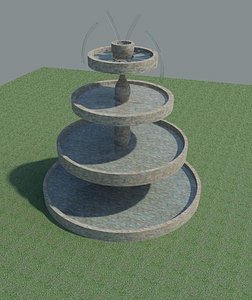 stone fountain water 3d model