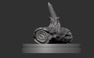 hummingbird perched on a log 3D