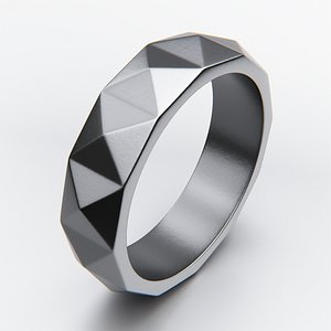 Faceted Geometric Metal Ring - Low Poly Modern Band 3D Model