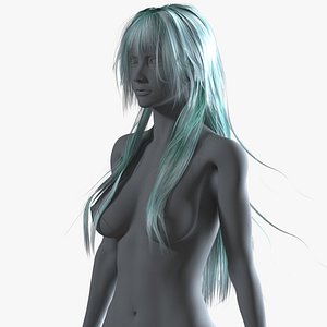 Long Green Anime Female Hairstyle