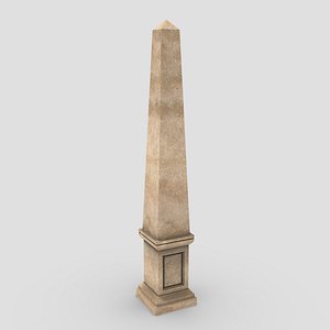 3D model Minimalist Stone Obelisk Game Ready  3D Printable PBR 4K